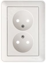 W59 Розетка двойная скрытая без заземления 16А белая RS16-254-18 Systeme Electric