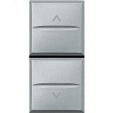 Axolute Переключатель двухкнопочный 16А 1Р 1-0-2 алюминий HC4027 Legrand