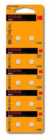 Батарейка AG12 (386) LR1142, LR43 [KAG12-10] MAX Button Cell (100/1000/70000) Б0044717 KODAK