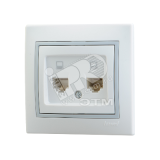 Мира Розетка RJ 45 х2 белый с вст сер 701-0215-141 Lezard