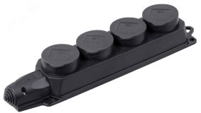 ОМЕГА Розетка каучук четырехместная с защитными крышками IP44 PKR64-016-2-K02 IEK