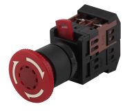 Кнопка ANE22 ''Грибок''с фикс.крас.d22мм неон/240В 1з+1р Б0045636 ЭРА