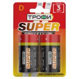 Батарейка Трофи R20-2BL SUPER HEAVY DUTY Zinc (12/96/4992) Б0023143 ЭРА