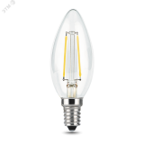 Лампа светодиодная филаментная LED 7 Вт 550 лм 2700К AC185-265В E14 свеча теплая  Black Filament Gauss 103801107 GAUSS