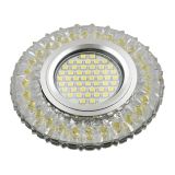 DLS-L138 GU5.3 GLASSY/GOLD Светильник декоративный встраиваемый, серия Luciole. Без лампы, GU5.3. Доп. светодиодная подсветка 3Вт. Стекло. Зеркальный/прозрачный+светло-желтый. ТМ Fametto UL-00003869 Uniel