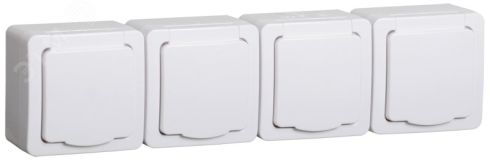 Гермес PLUS Розетка четырехместная наружная белая IP54 ERMP42-K01-16-54-EC IEK