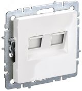 BRITE Розетка компьютерная двойная кат.5E RJ45 РК10-2-БрБ белый BR-K20-1-K01 IEK