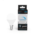 Лампа светодиодная LED 7 Вт 590 лм 6500К AC150-265В E14 шар P45 холодная диммируемая Black Gauss 105101307-D GAUSS