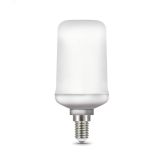 Лампа светодиодная LED 5 Вт 80 лм 1500К AC175-265В E14 цилиндр Т65 теплая эффект пламени Flame 157401105 GAUSS