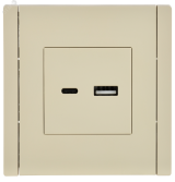 FORTE&PIANO Розетка USB A+C 3,1А FP450 ваниль IEK FP-U22-D31-K10 IEK
