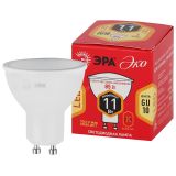 Лампа светодиодная ECO LED MR16-11W-827-GU10 (диод, софит, 11Вт, тепл, GU10) (10/100/4000) Б0040877 ЭРА