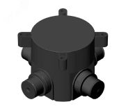 Коробка установочная д/монолит.стр-ва 75х70мм с крышкой 4 вывода IP44 КУ1301-И HEGEL