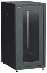Шкаф LINEA E 24U 600х800мм двери 2шт стекло и металл черный LE05-24U68-GM ITK