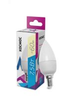 Лампа светодиодная LED 7.5Вт Свеча 220В Е14 D37х100 3000К теплый 600 лм LkecLED7.5wCNE1430 Космос