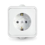 Розетка с заземлением наружная Клио 16А IP44 белая К2228 UNIVersal