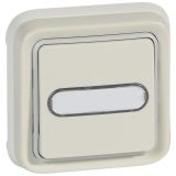 Plexo Кнопка 10A НО+НЗ встроенная с этикеткой белая 069864 Legrand