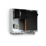 Узел коммутационный 4хPoE, 60 Вт, АС 220В, 50 Гц IP66, 300х230х110 мм 40137 Тахион