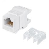 Вставка Keystone Jack RJ-45(8P8C), 180 градусов, категория 6, Dual IDC (110&Krone type), белая 7961c Cabeus