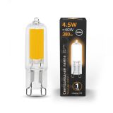 Лампа светодиодная LED 4.5 Вт 380 лм 3000К AC220-240В G9 капсула теплая стеклянная Black Gauss 107809104 GAUSS