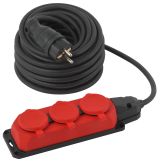 Удлинитель силовой UK-3e-3x1,5-20m-IP44(KG) с заземлением 3 розетки каучук 20м КГ 3х1,5мм2 IP44 Б0057581 ЭРА