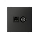 ARTGALLERY розетка двойная ТВ + компьютерная RJ45, кат. 5Е, базальт GAL001489 Systeme Electric