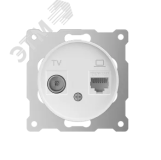 Розетка двойная антенна/компьютер TV/RJ45 кат.5e, цвет белый (серия Florence) 7700245 OneKeyElectro
