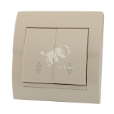 DERIY Выключатель проходной х2 ПБТ крем 702-0303-106 Lezard