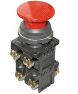 КЕ-192 У2 исп.2, красный, 3з+1р, гриб без фиксации, IP54, 10А ,660В, выключатель кнопочный  (ЭТ) ET529329 Электротехник
