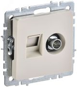 BRITE Розетка двойная TV+RJ45 кат.5E РТВ/РК12-БрКр бежевый BR-AK20-1-K10 IEK