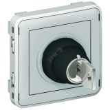 Plexo Выключатель с ключом в рамку 3А (2 НО)серый 069534 Legrand