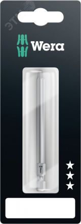 Бита 867/4 Z TORX SB вязкая твердость хвостовик 1/4 E 6.3 TX 25 x 89 мм 1 шт с держателем-еврослот WE-073529 Wera