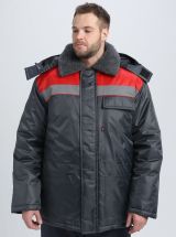 Куртка зимняя Бригада NEW (тк.Оксфорд), т.серый/красный 44-46 182-188 87491239002 Факел