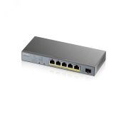 Коммутатор управляемый L2 5 портов PoE+ PoE++  10/100/1000 Мб/с. 1xSFP. 60 Вт для IP-видеокамер Zyxel NebulaFlex Pro GS1350-6HP 124563 Zyxel