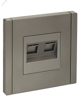 FORTE&PIANO Розетка компьютерная двойная RJ45 кат.6 FP534 сталь IEK FP-K20-2-K46 IEK