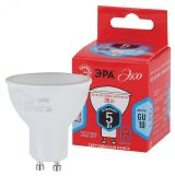 Лампа светодиодная ECO LED MR16-5W-840-GU10 (диод, софит, 5Вт, нейтр, GU10) (10/100/4800) Б0019063 ЭРА