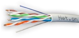 Витая пара UTP 4 пары AWG 24 Cat.5e внутренняя CCA Net.on 100м (UTP 4x2x0,5 In/CCA) 01-0330 Net.on