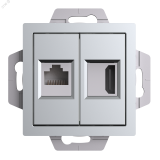 ATLASDESIGN РОЗЕТКА двойная HDMI+RJ45, кат.5Е, механизм, АЛЮМИНИЙ ATN000382 Systeme Electric