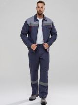 Костюм Флагман-Фаворит-1 СОП IMP (тк.Саржа,250) брюки, т.серый/св.серый, р. 64-66/182-188 87489236022  Факел