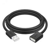 Удлинитель USB 2.0 AM на AF, 1.5 м., черный, морозостойкий 1000581432 Greenconnect