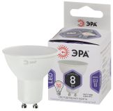 Лампа светодиодная LED MR16-8W-860-GU10 (диод софит 8Вт холод GU10) (10/100/4200) Б0049072 ЭРА