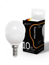 Лампа светодиодная LED 10Вт шар 220В Е14 6400К холодный 800 лм Sup_LED10wGL45E1464 Космос