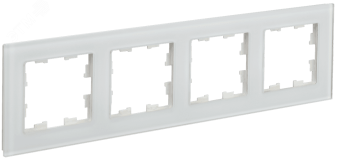 BRITE Рамка 4 поста РУ-4-2-Бр стекло белый матовый IEK BR-M42-G-31-K01 IEK