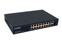 Коммутатор неуправляемый PoE 16 портов 10/100 Мб/с, 2хRJ45, 292 Вт 00013234 OSNOVO