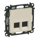 Valena LIFE Розетка информационная двойная RJ45 категория 5е UTP с лицевой панелью слоновая кость 753541 Legrand