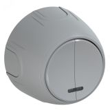 Выключатель двойной  Rotondo с подсветкой, цвет серый 7700869 OneKeyElectro