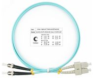 Шнур оптический duplex 1м SC-ST 50/125 мм OM3 LSZH 7582c Cabeus