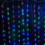 Гирлянда занавес Звездочки LED мультиколор 2x1м 48609 FERON