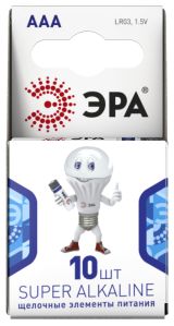 Батарейка LR03-10BL компактный SUPER Alkaline (80/800/43200) Б0002728 ЭРА