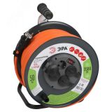Удлинитель силовой RMx-4es-3x2.5-50m-IP44 на мет. катушке с/з с выключателем 4 розетки 50м ПВС Б0052922 ЭРА