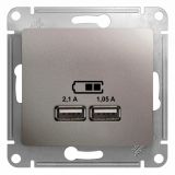 GLOSSA USB розетка платина 5B/2100mA GSL001233 Systeme Electric